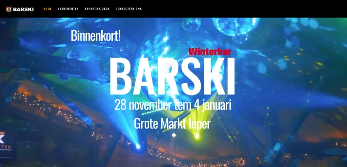 Screenshot van de website Barski