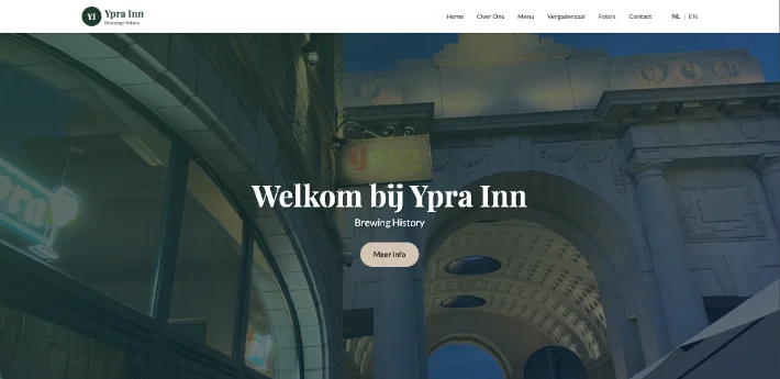 Screenshot van de website Ypra Inn